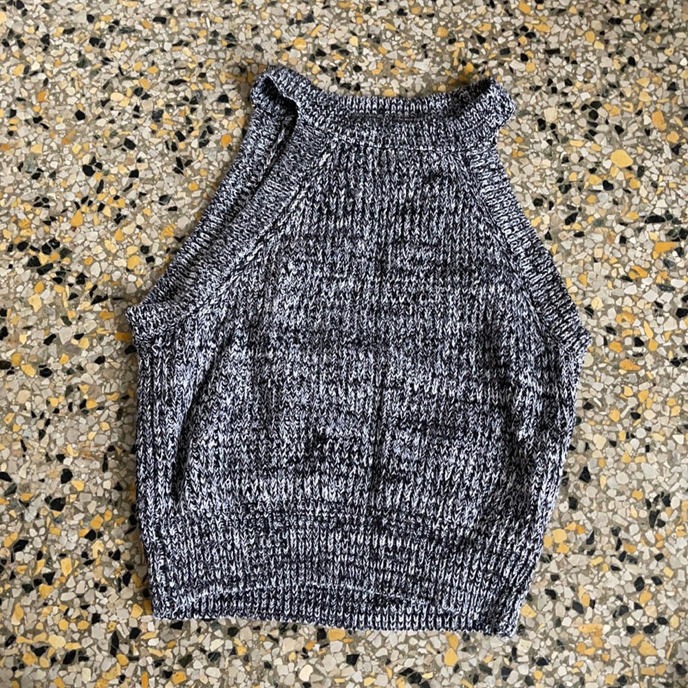 Gray, sweater crop top